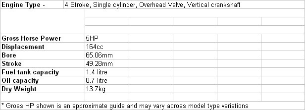 Vanguard 5HP Vertical Engine Features